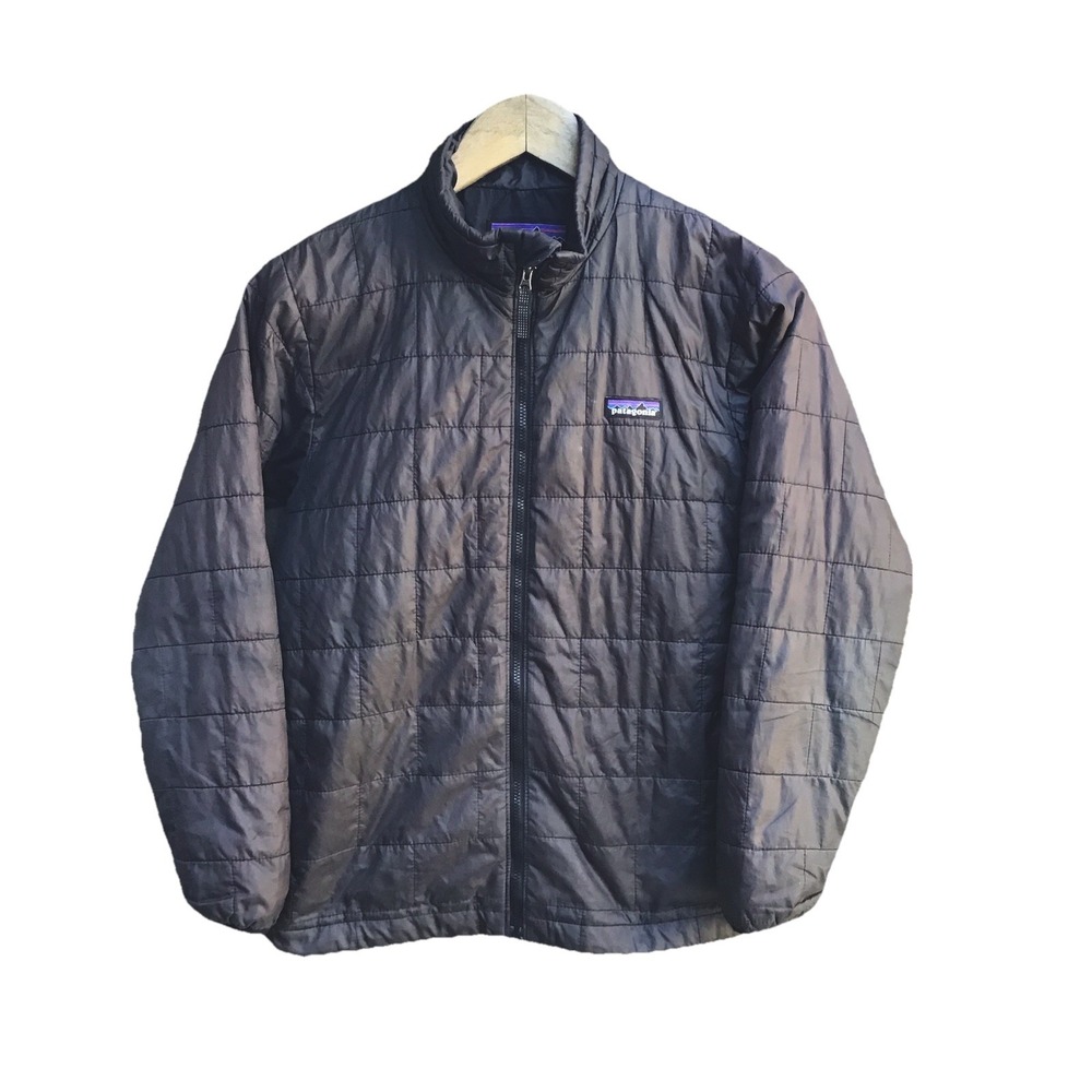 Patagonia Kids L 12 Nano Puff Brick Quilt Jacket Black FA19 Sun Faded